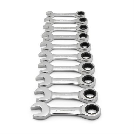 Gearwrench 10 Pc 12 Point Stubby Ratcheting Combination Metric Wrench Set KDT9520D